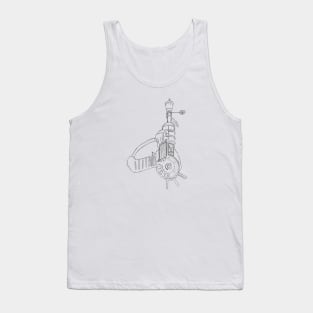 Zombie Ray Gun Blueprint White Tank Top